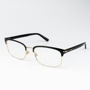 NEW Gucci GG1448O 001 Gold Rectangle Unisex Eyeglasses